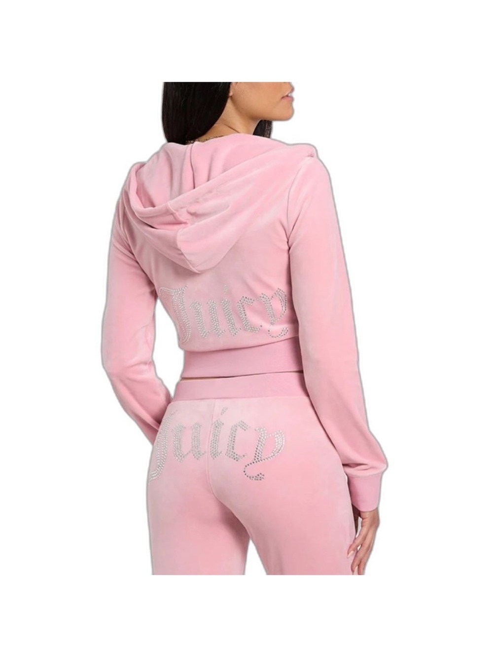 NWT JUICY COUTURE PINK VELOUR SMALL BLING TRACK SET - Picture 11 of 16